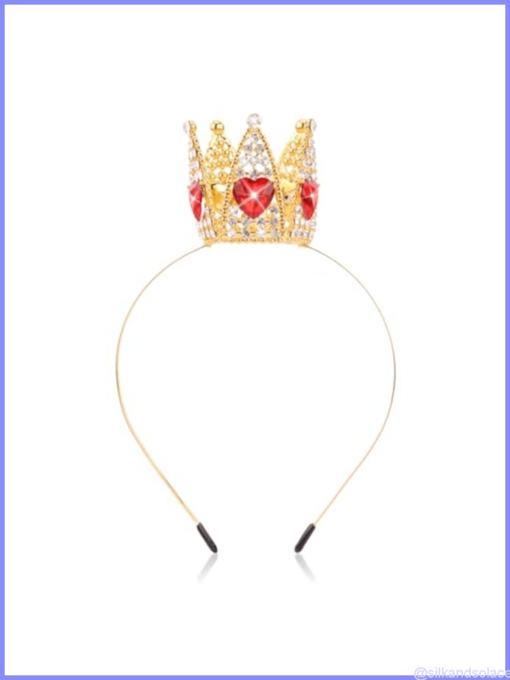 Queen of Hearts Costume Tiara Crown Rhinestone Headband Cosplay Prom